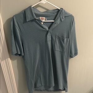 Faherty Blue Striped Polo Shirt